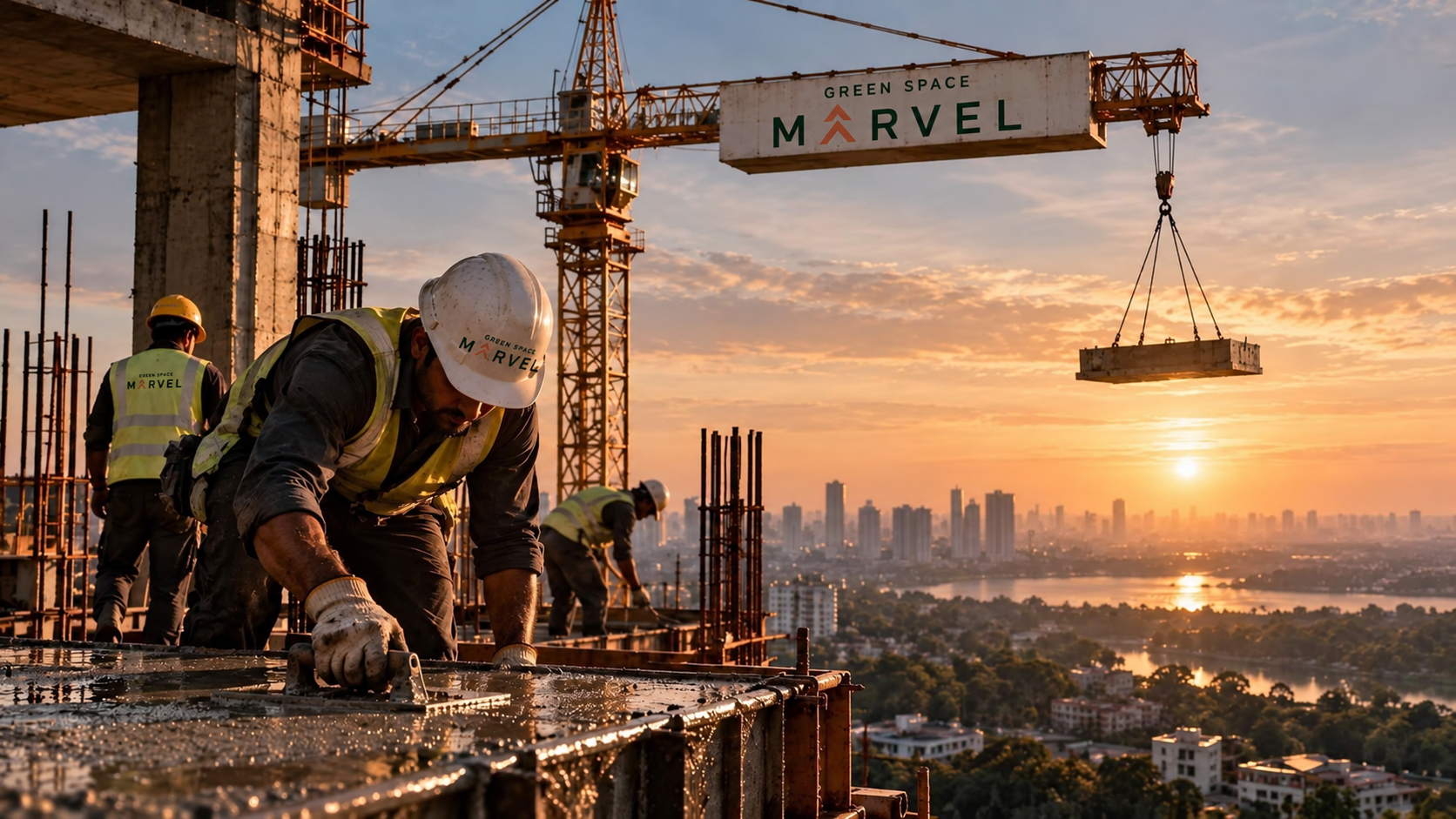 Site team at first light