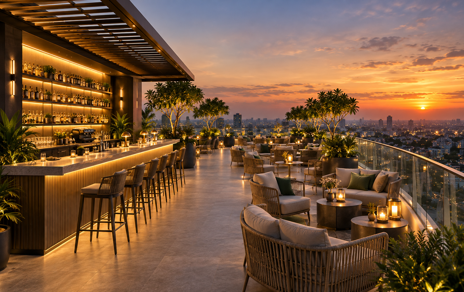 Marvel rooftop lounge